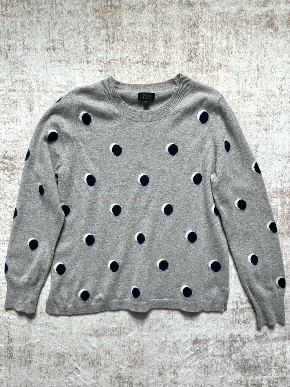 J.Crew Everyday Cashmere Crewneck Sweater with Intarsia Dot - Picture 3 of 6